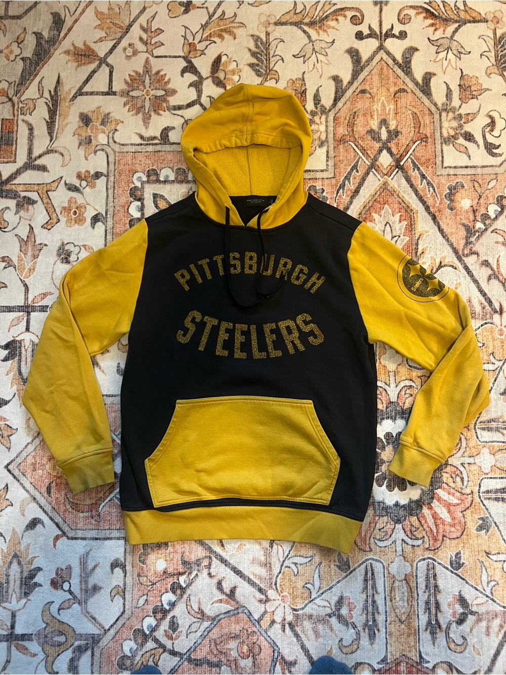 Junk Food Clothing Pittsburgh Steelers Hooded Sweatshirt - Black & Yellow